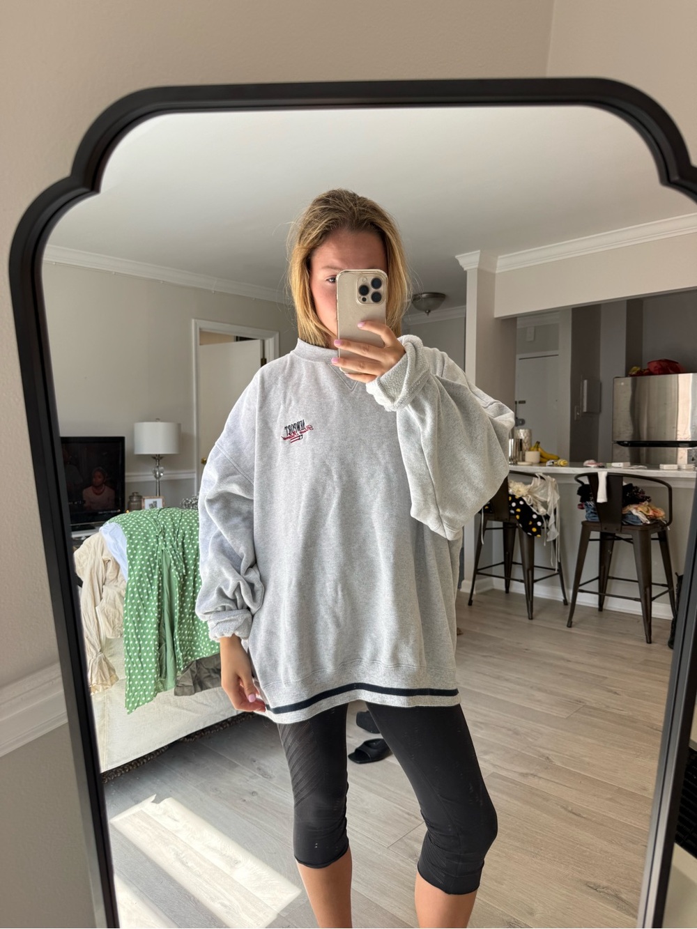 Vintage Gray Newport RI Oversized Sweatshirt